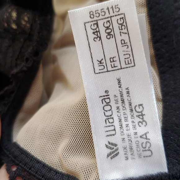 Wacoal 34G black nude bra - Picture 2 of 2